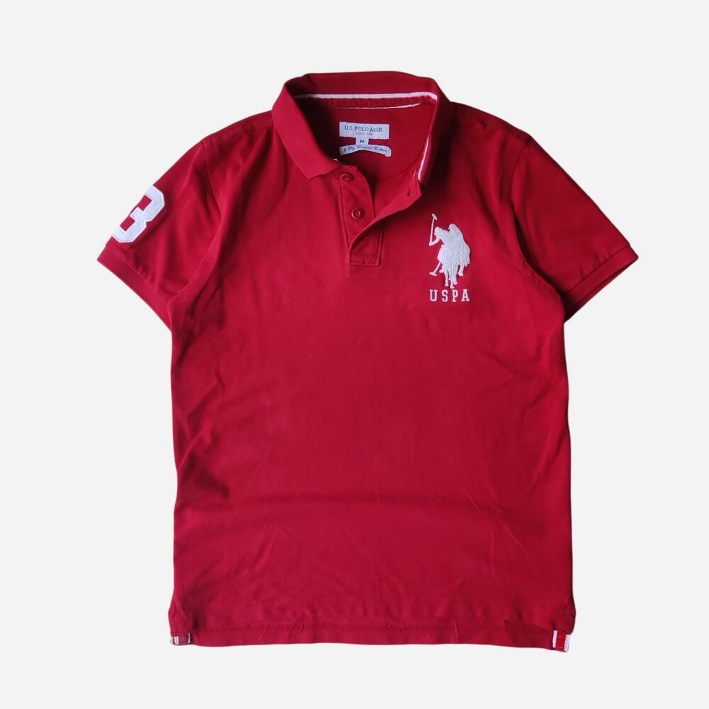Red U.S. Polo Assn. big pony polo shirt